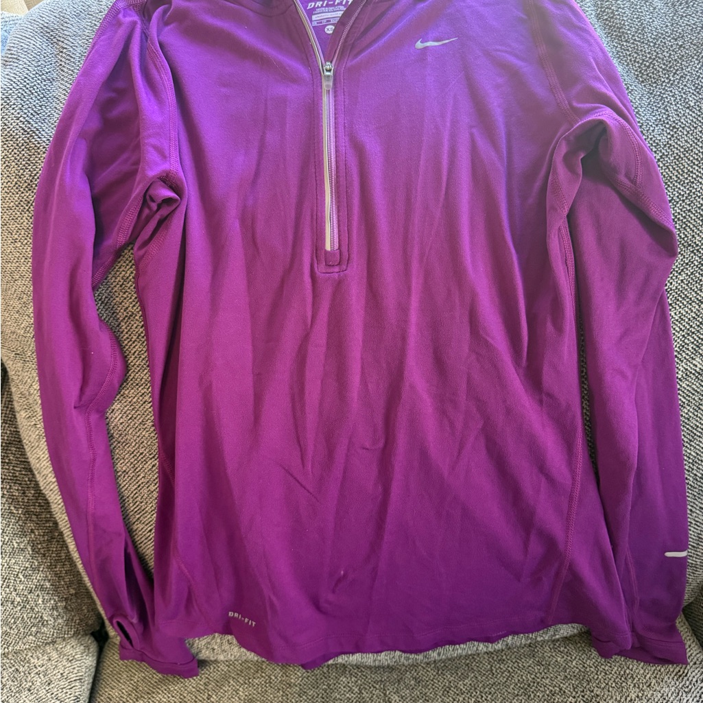 Nike Purple Quarter-Zip Long Sleeve Shirt